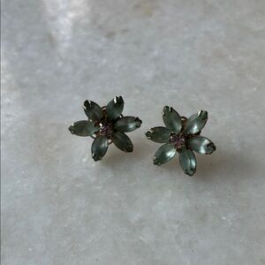 Elegant Floral Icy Blue Earrings